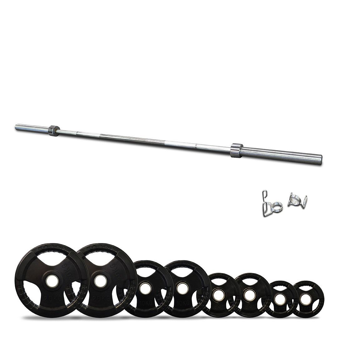 100kg olympic barbell rubber weight plates set