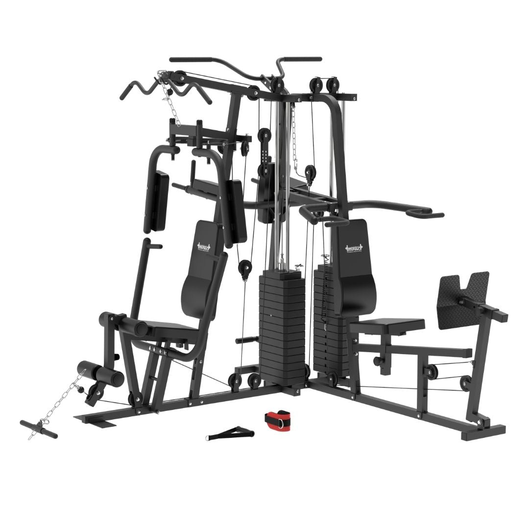 Multi Station Home Gym with Leg Press and Pull Up Dip Tower