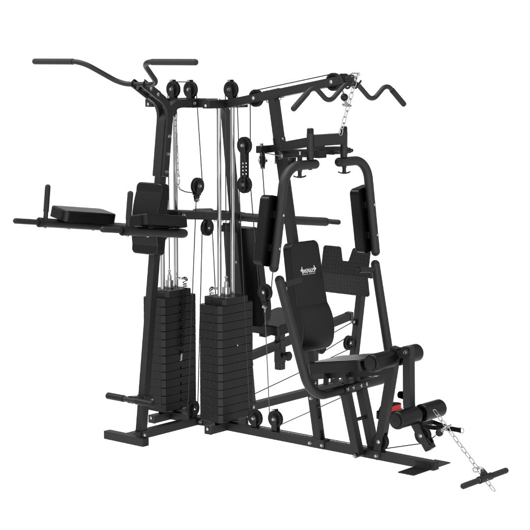 Multi Station Home Gym with Leg Press and Pull Up Dip Tower