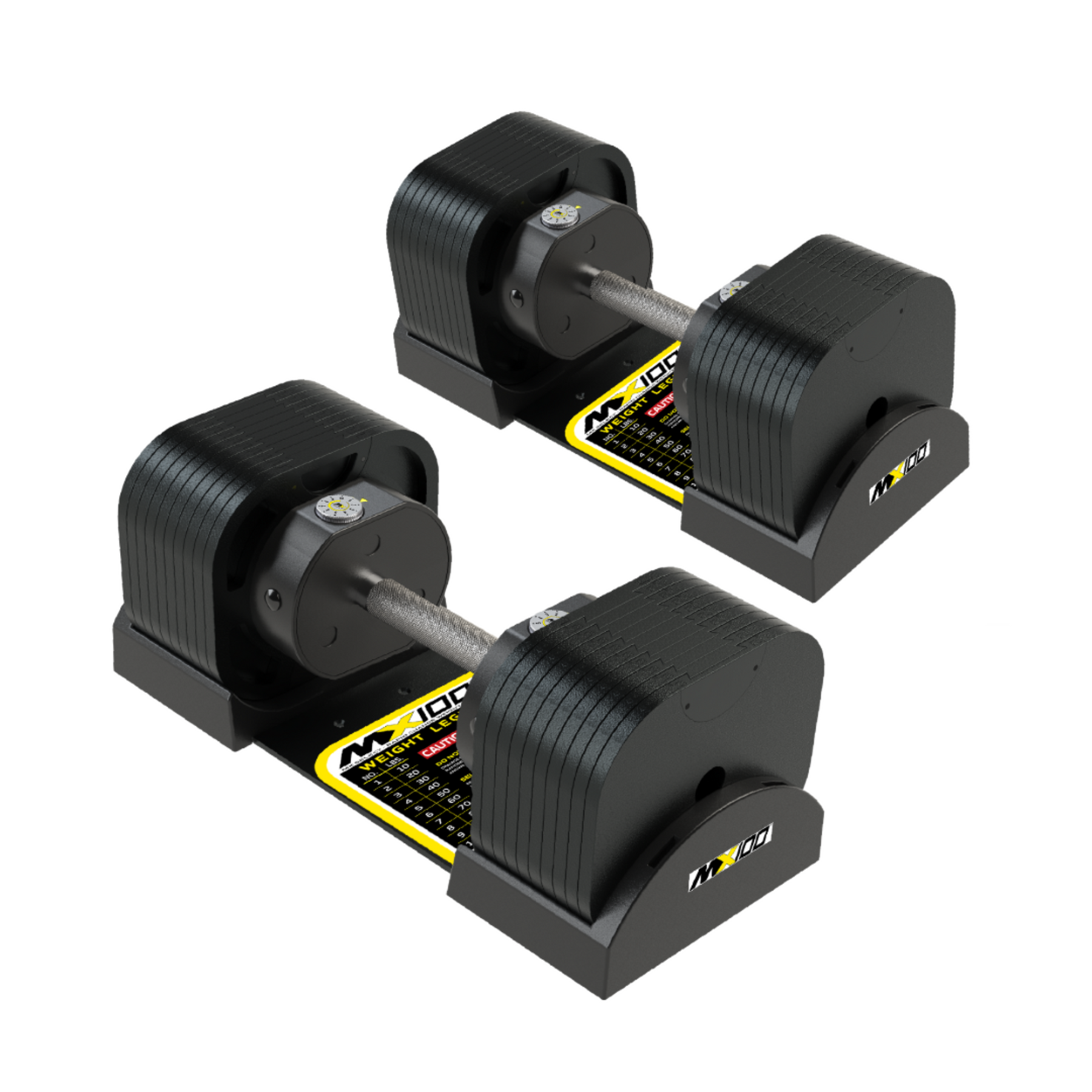 Adjustable Dumbbell Set 5.9kg - 45.4kg Pair MX100 EVO Knurled Premium Dumbbells