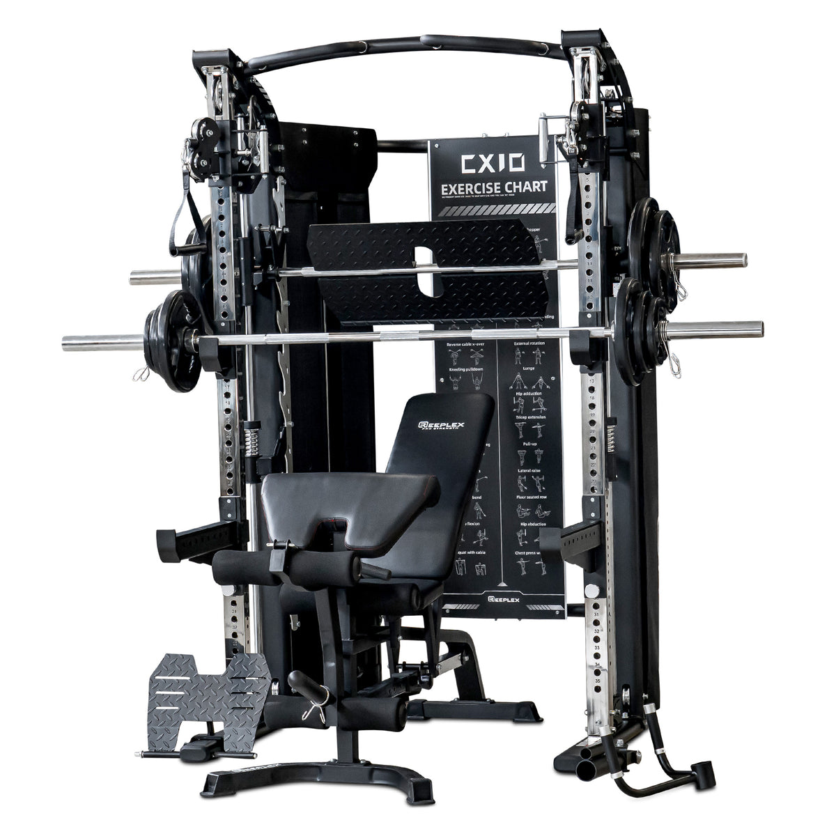 cx10 multi-trainer + bench + leg press attachment