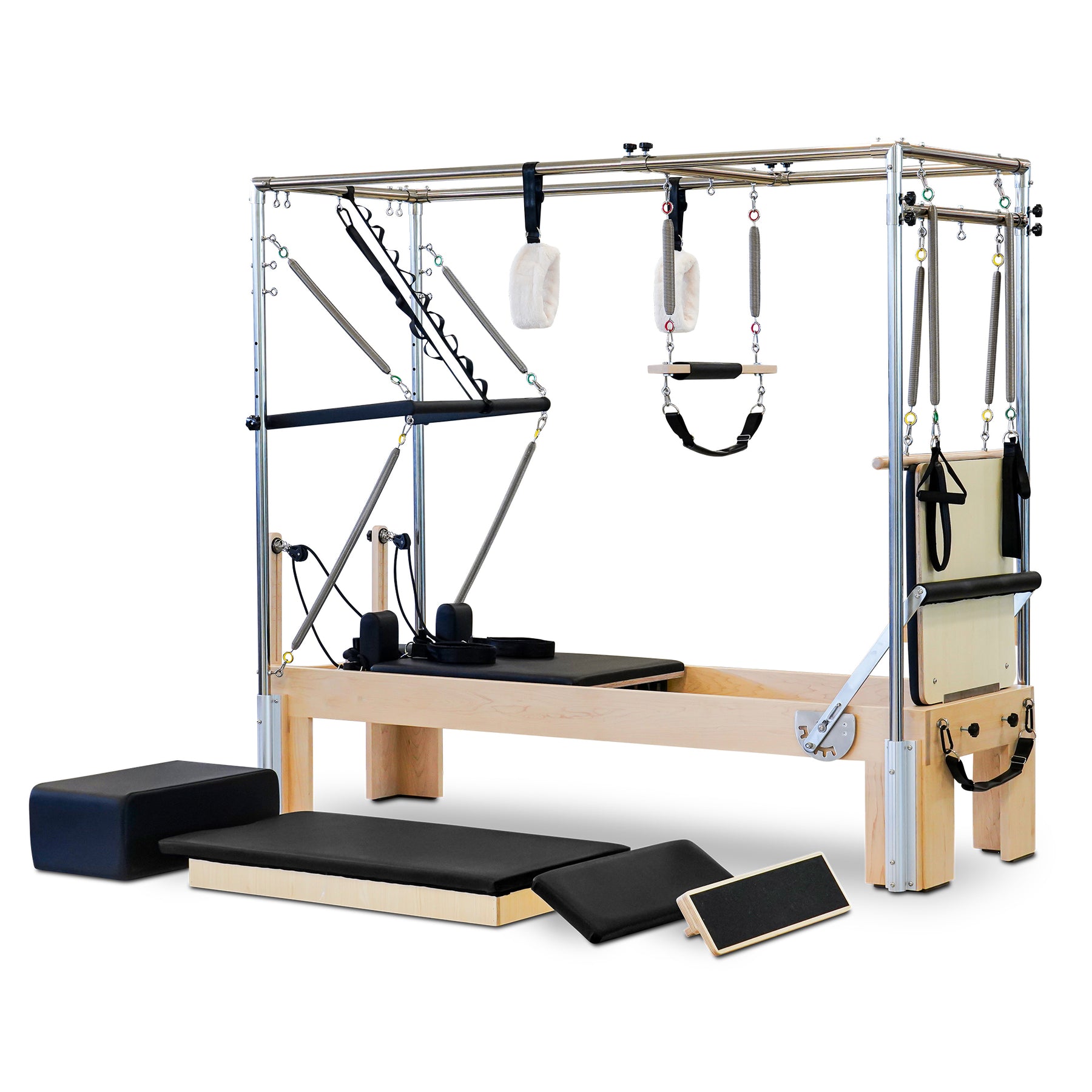 Reeplex Pilates Reformer Pro Maple Wood with Full Trapeze Frame