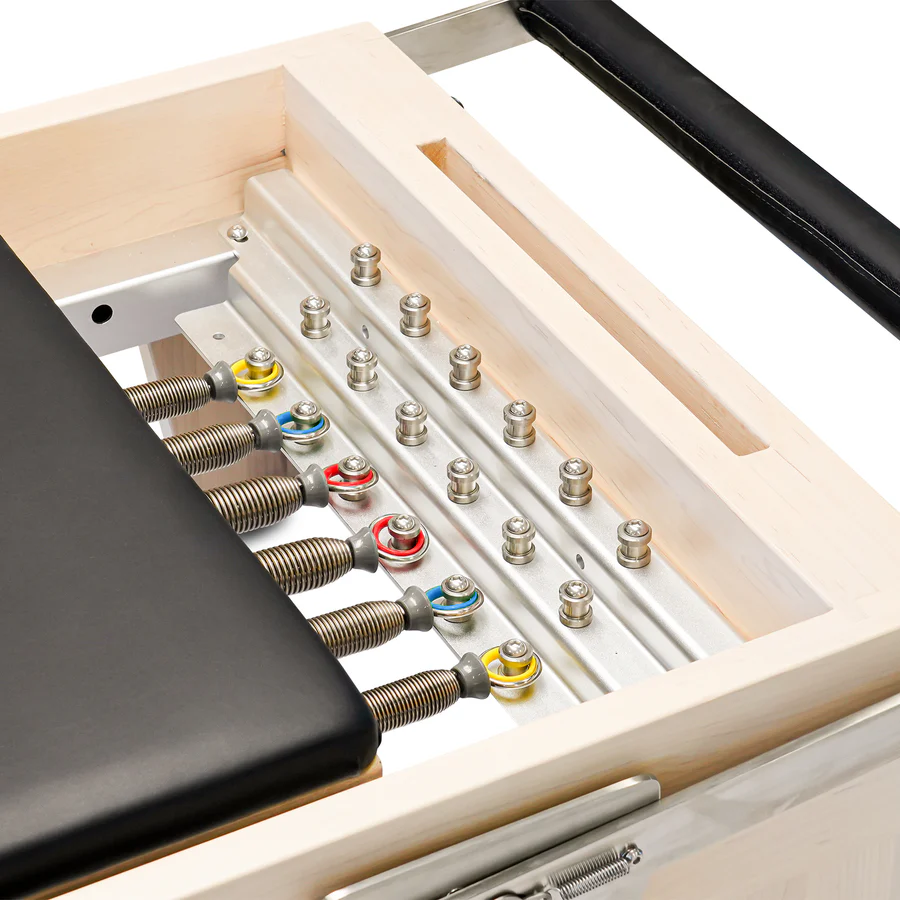 Reeplex Pilates Reformer Maple Wood with Full Trapeze Frame Flow Series- Floor Stock Osborne Park