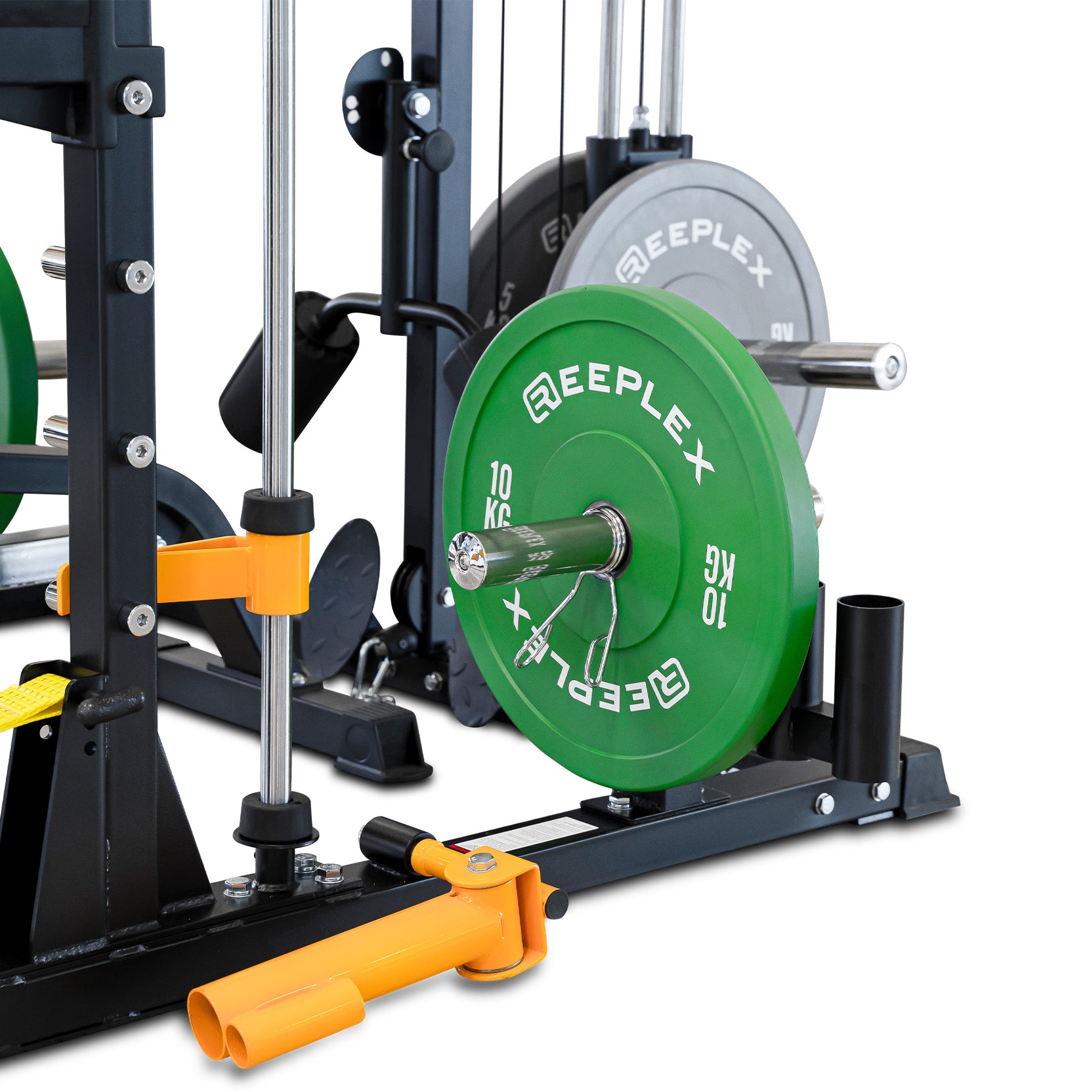 Reeplex RM90 Smith Machine + Squat Rack + Lat Pulldown + Bench + 100kg Bumper Weights
