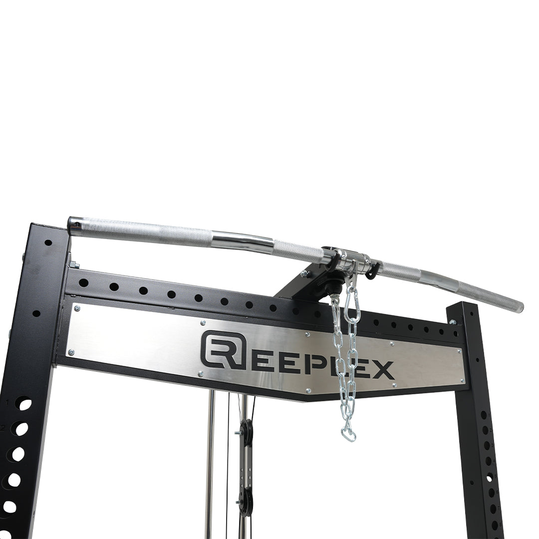 Reeplex RPR8 Squat Rack with Lat Pulldown and Cable Attachments