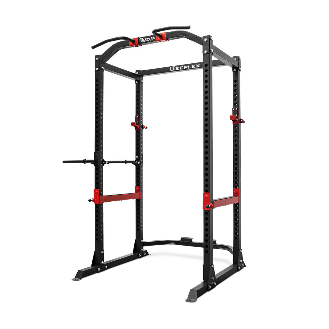 Reeplex Power Cage with Cable Crossover + Bench + 120kg Olympic Weight Set