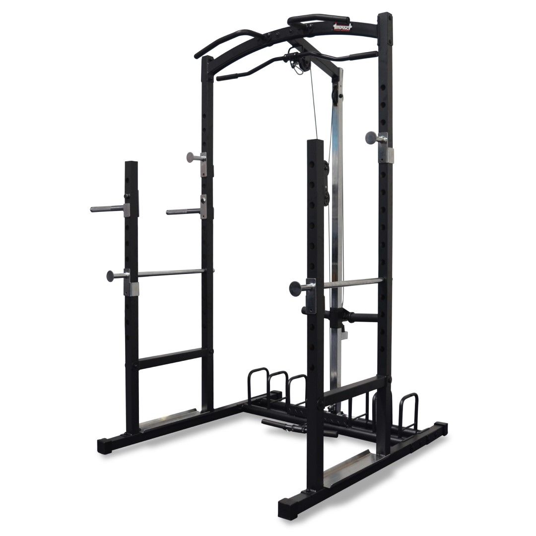 Impact fitness half rack with lat pulldown dynamo fitness equipment