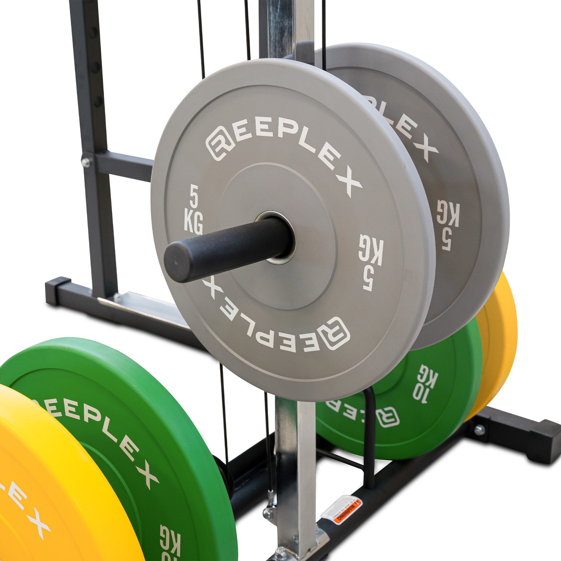 Squat Rack with Lat Pulldown + Adjustable Bench + 120kg Coloured Bumper Set