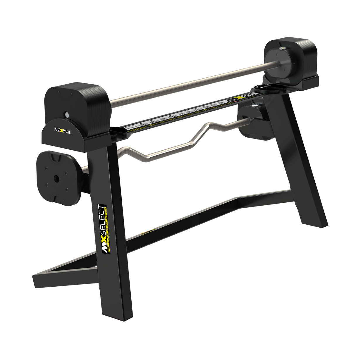 MX100 Rapid Change Dumbbell + MX125 Rapid Change Barbell System with Stand Set