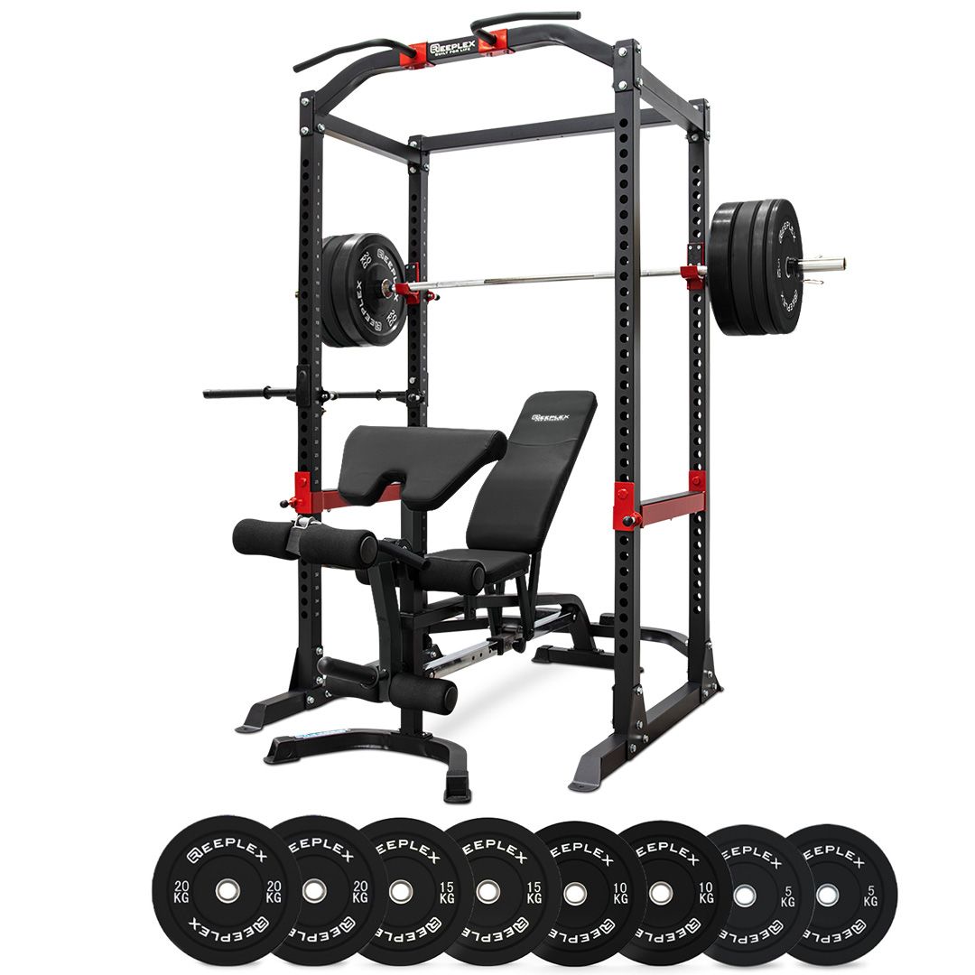 power rack bench 120kg barbell bumper weight set