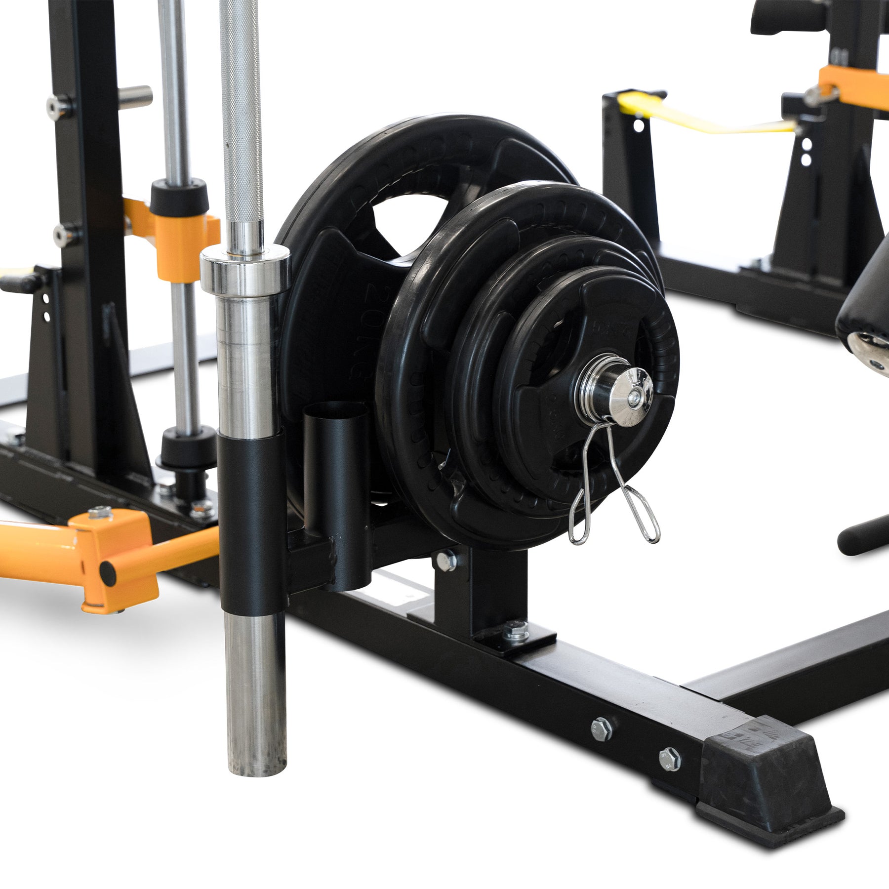 reeplex rm90 squat rack with smith machine - plate storage