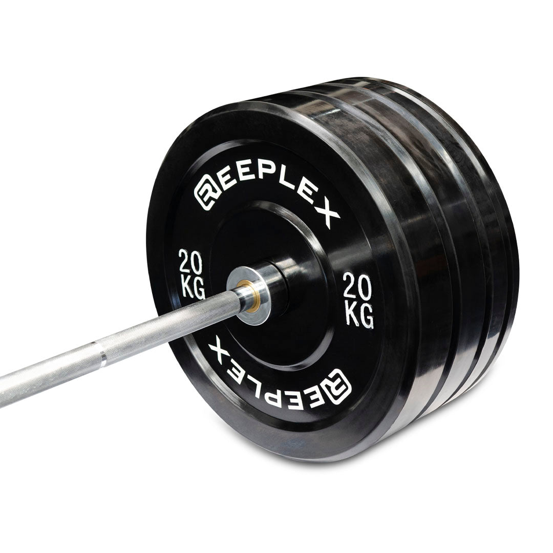 120kg Pro Olympic Barbell & Bumper Weight Set with Clips