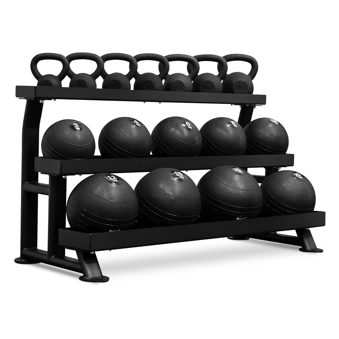 Reeplex Commercial 3 tier Kettlebell Rack - Kettlebells slam balls sold separately 