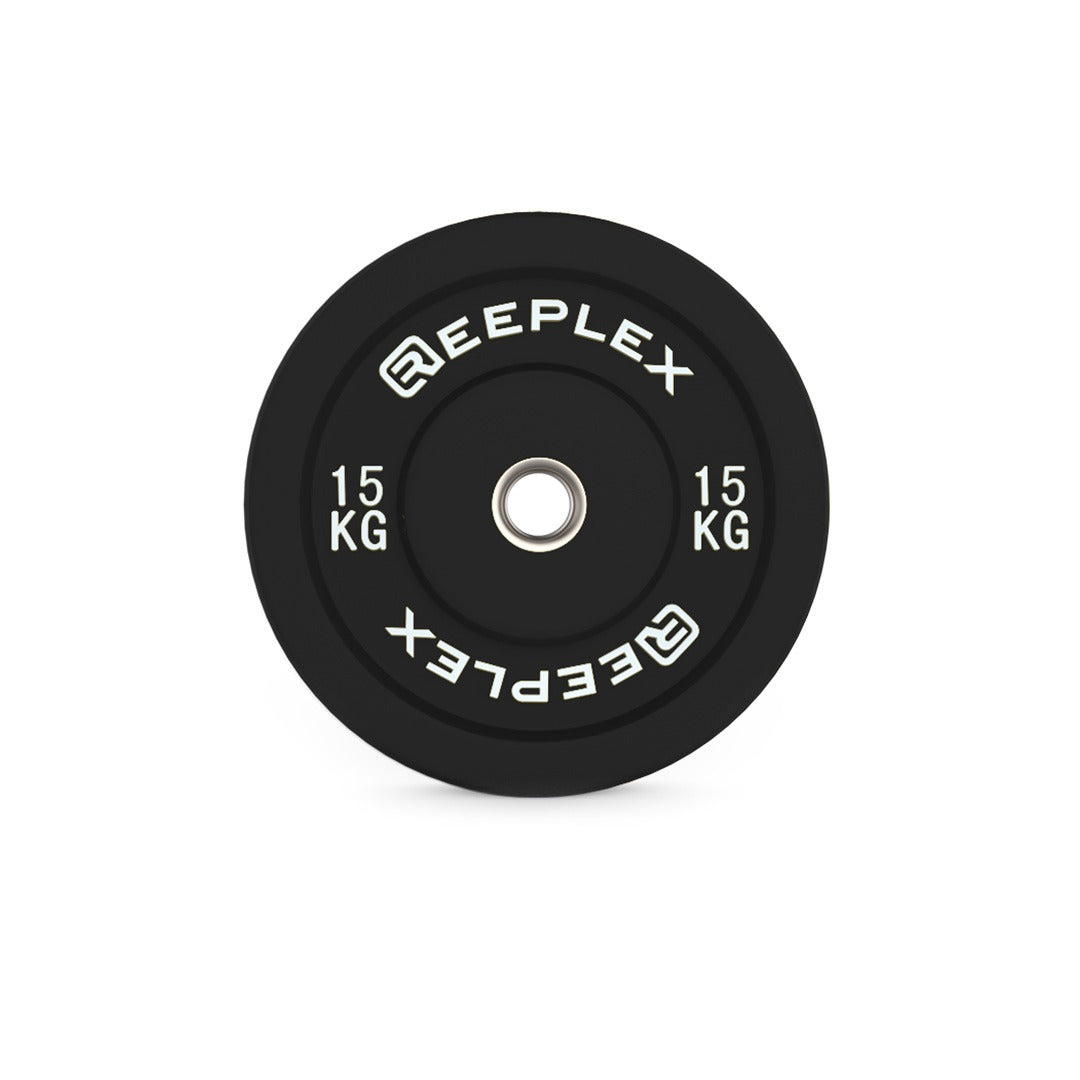 Reeplex 15kg Black Bumper Plates Pair 