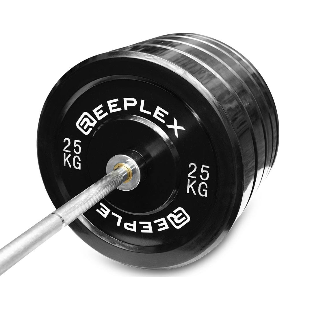 170kg Pro Olympic Barbell & Bumper Set with Clips
