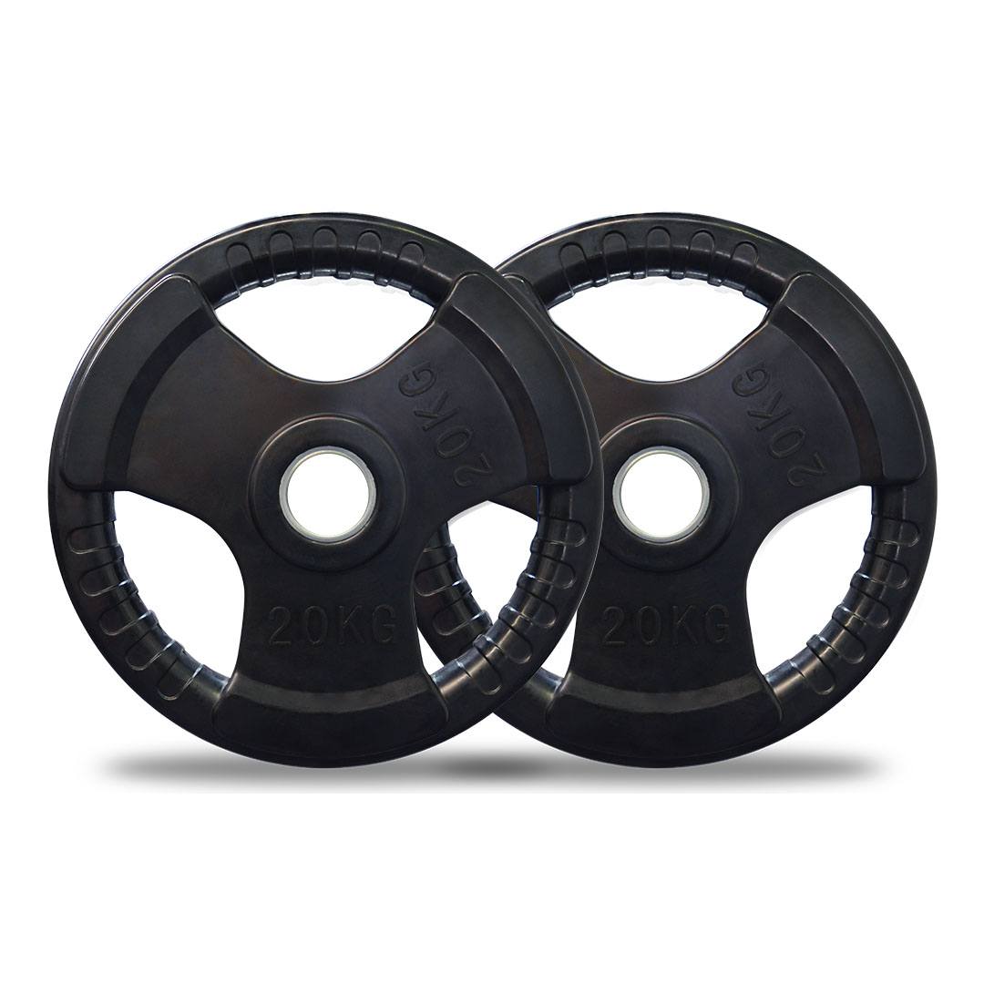 100kg Olympic Rubber Coated Weight Plate Set