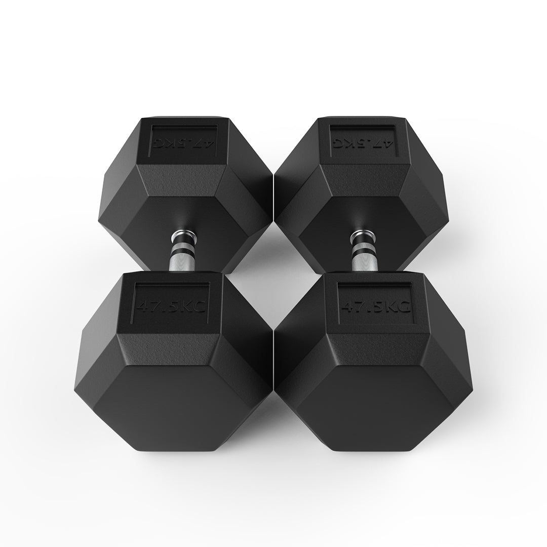 47.5kg Rubber Hex Dumbbell Pair