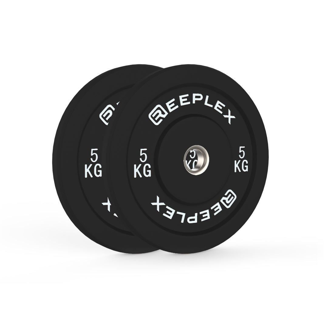 Reeplex 5kg Black Bumper Plates Pair