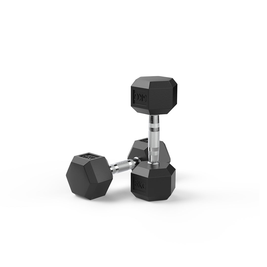 image of 6kg Rubber Hex Dumbbell Pair