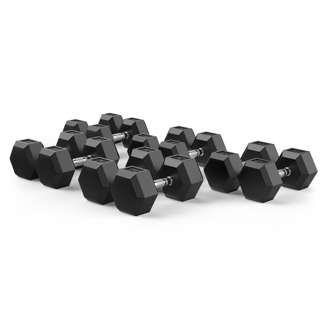 10-20kg Rubber Hex Dumbbell Set