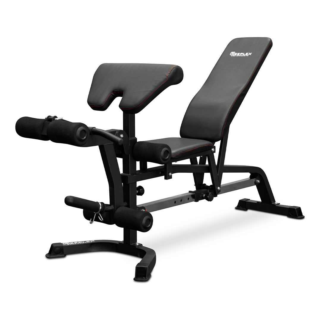 Adjustable bench With preacher Curl and leg developer