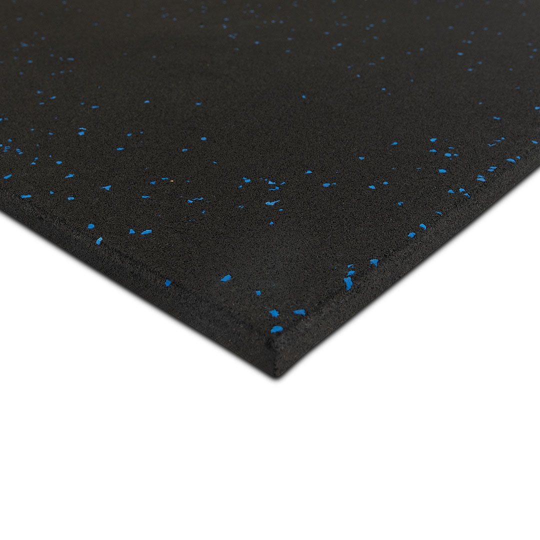 Black and Blue Fleck Rubber Gym Tiles 1mx1m
