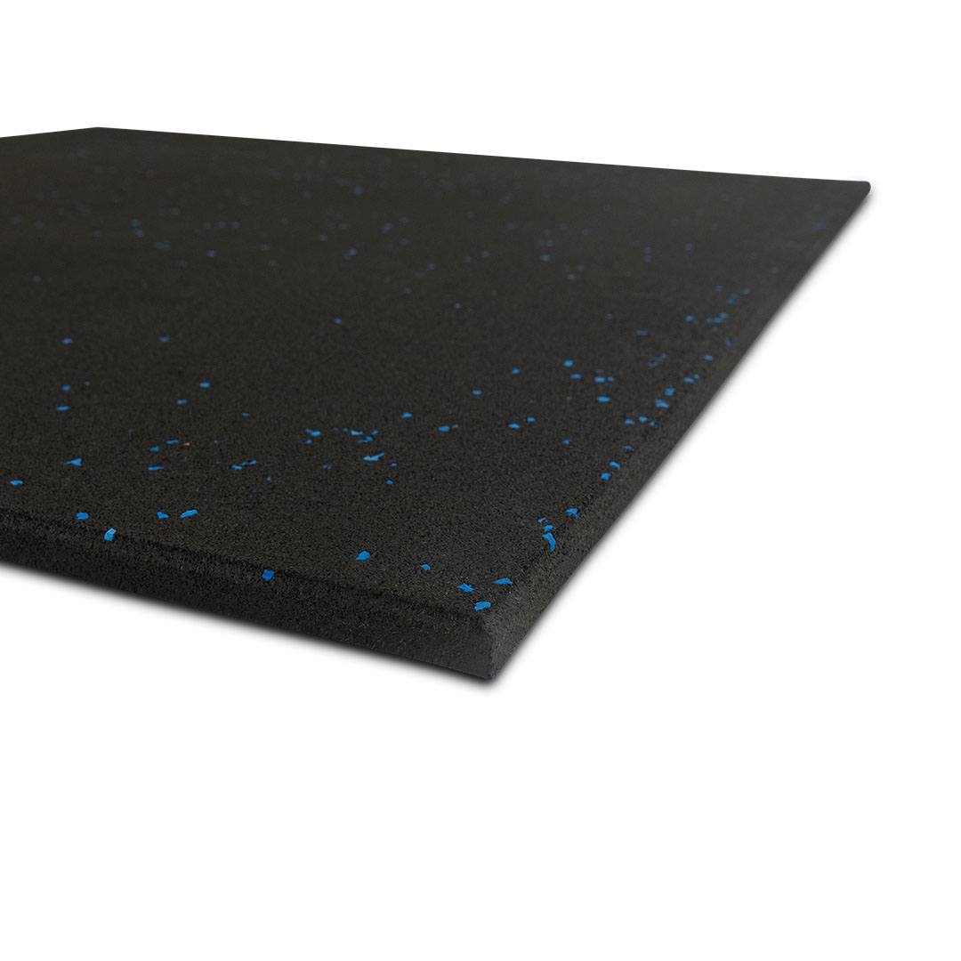 Black and Blue Fleck Rubber Gym Tiles 1mx1m