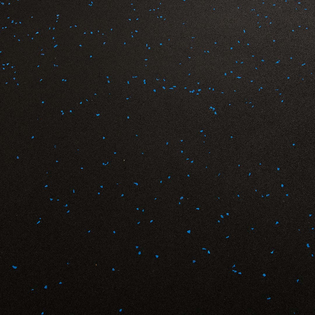 Black and Blue Fleck Rubber Gym Tiles 1mx1m