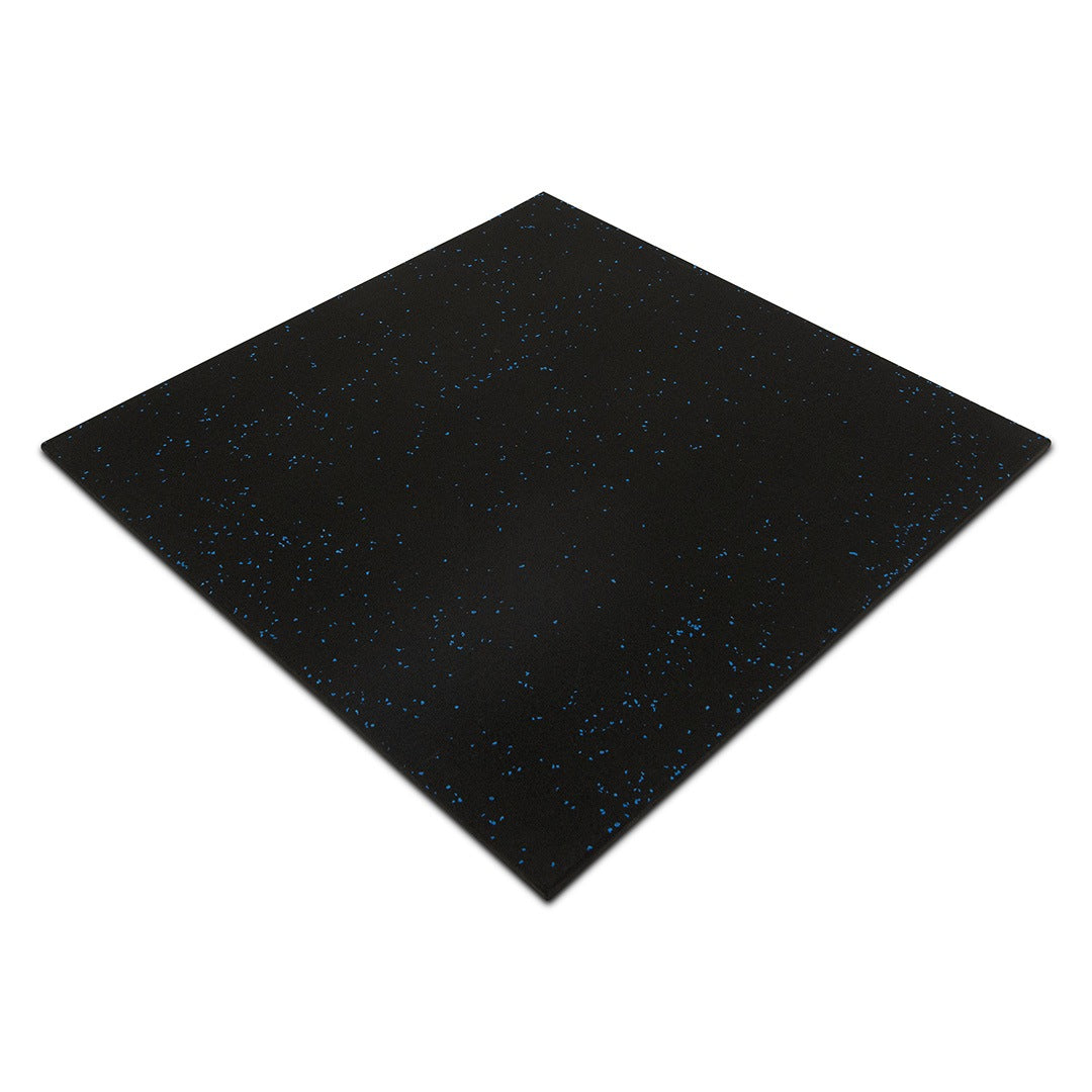 Black and Blue Fleck Rubber Gym Tiles 1mx1m