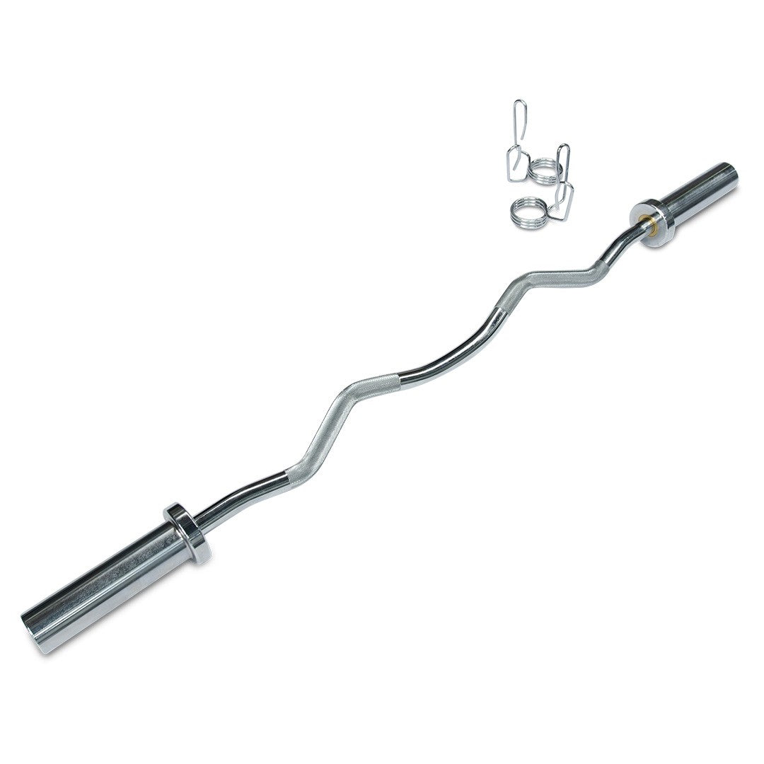 Olympic Ez-Curl Barbell with Spring Clips