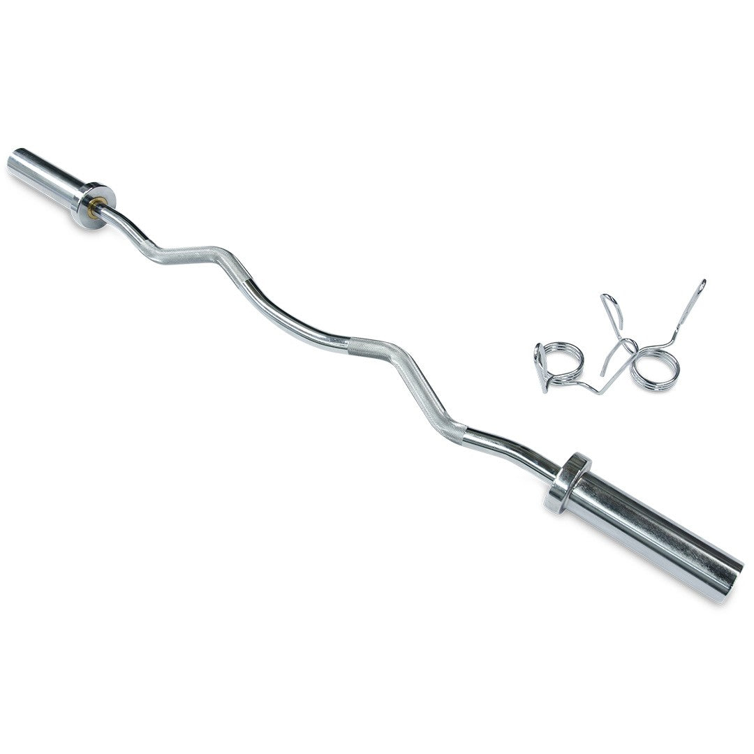 Olympic Ez-Curl Barbell with Spring Clips