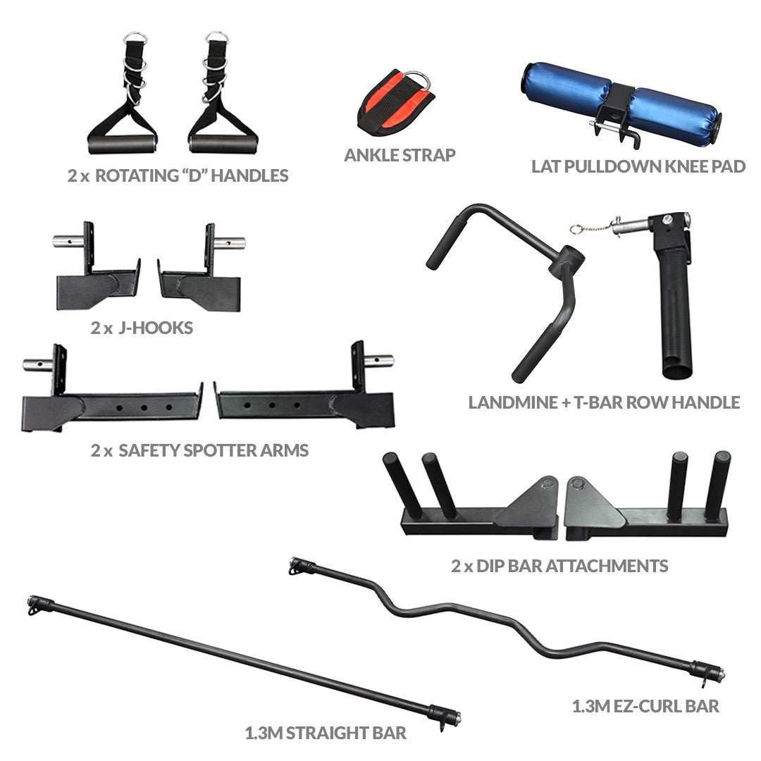 Impact Fitness MT Multi Trainer + Adjustable Bench + 100kg Olympic Weights + Olympic Barbell