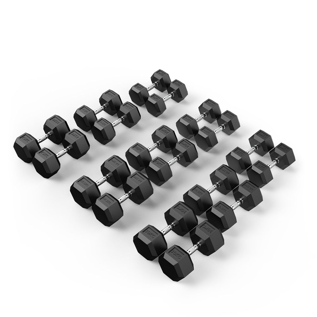 a set of 10-30kg dumbbells