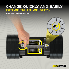 Adjustable Dumbbell Set 5.9kg - 45.4kg Pair MX100 with Stand