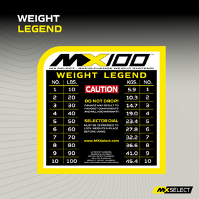 Adjustable Dumbbell Set 5.9kg - 45.4kg Pair MX100 with Stand