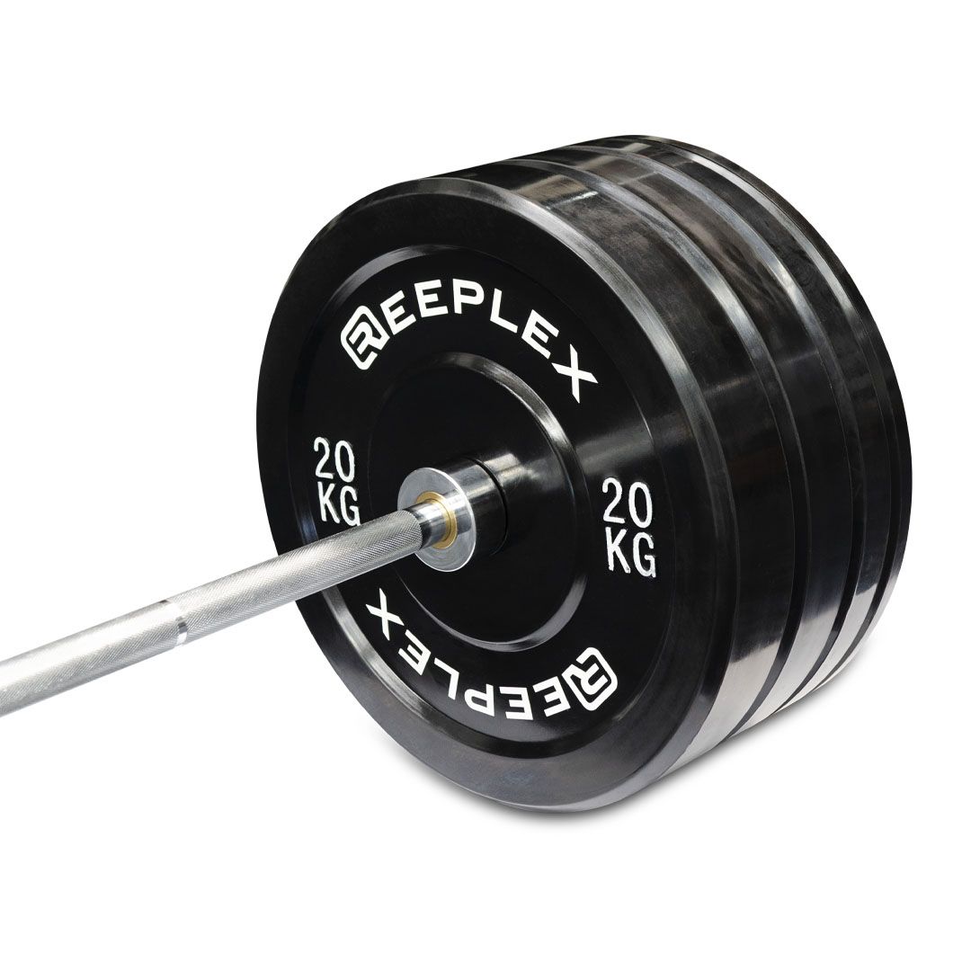 120kg black bumper barbell weight set