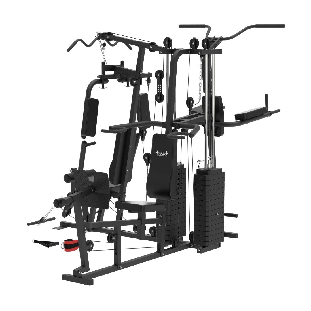 Multi Station Home Gym with Leg Press and Pull Up Dip Tower