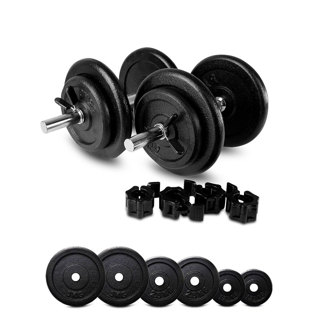 Adjustable Dumbbell Set 2-10kg - 5-in-1 Weight, Non-Slip Rubber Handles, For Home Gym (2 X 5kg)