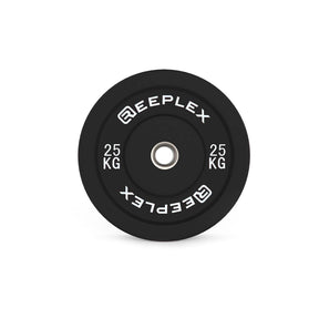Black Bumper Plates 25kg angle