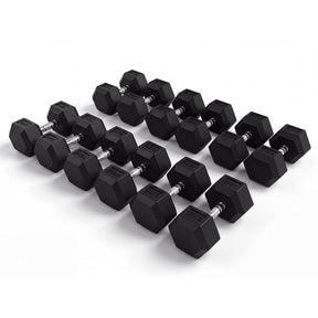 32.5kg - 45kg Rubber Hex Dumbbell Set