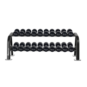 Reeplex Pro Round Dumbbell 12.5kg-35kg Set + Rack