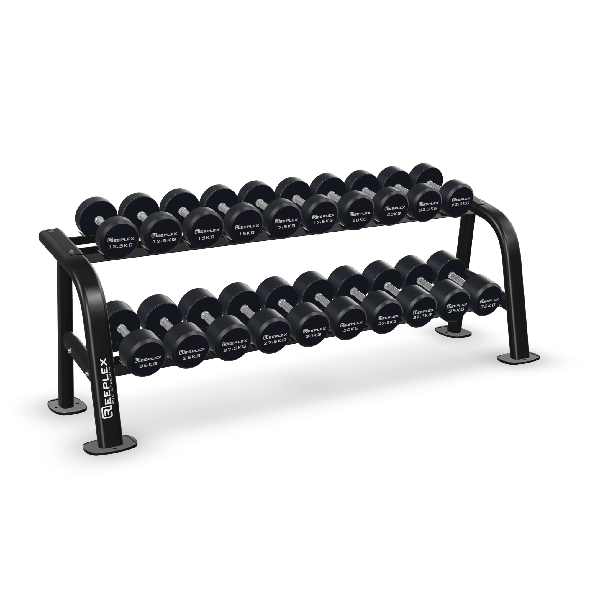 Round Dumbbell 12.5kg-35kg Set + Rack - Dynamo Fitness