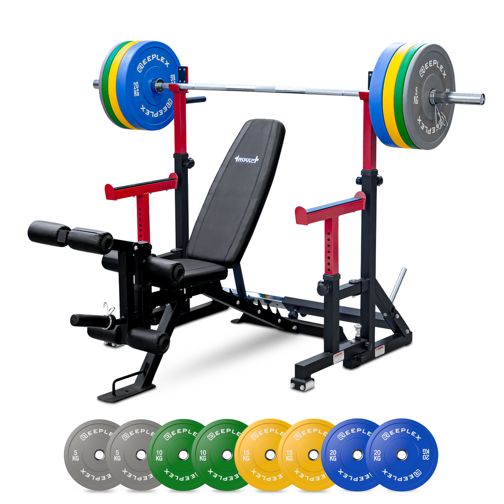 Reeplex SR10 120kg Coloured Bumper Set Squat Rack Packages