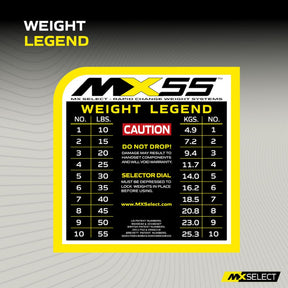 Adjustable Dumbbell Set 4.9kg - 25.3kg Pair MX100 with Stand