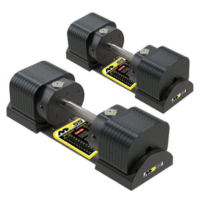 Adjustable Dumbbell Set 4.9kg - 25.3kg Pair MX100 with Stand