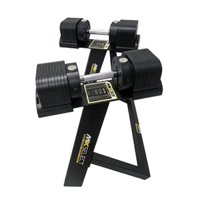 Adjustable Dumbbell Set 4.9kg - 25.3kg Pair MX100 with Stand