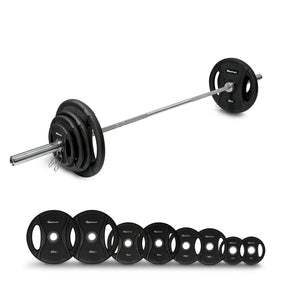 100kg Pro Olympic Barbell & Weight Set with Clips