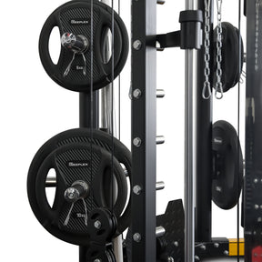 Reeplex CBT-PL Multi Station Gym + Fid Bench + Jammer Arms + Leg Press + 100kg PVC Weight Plates + Olympic Barbell