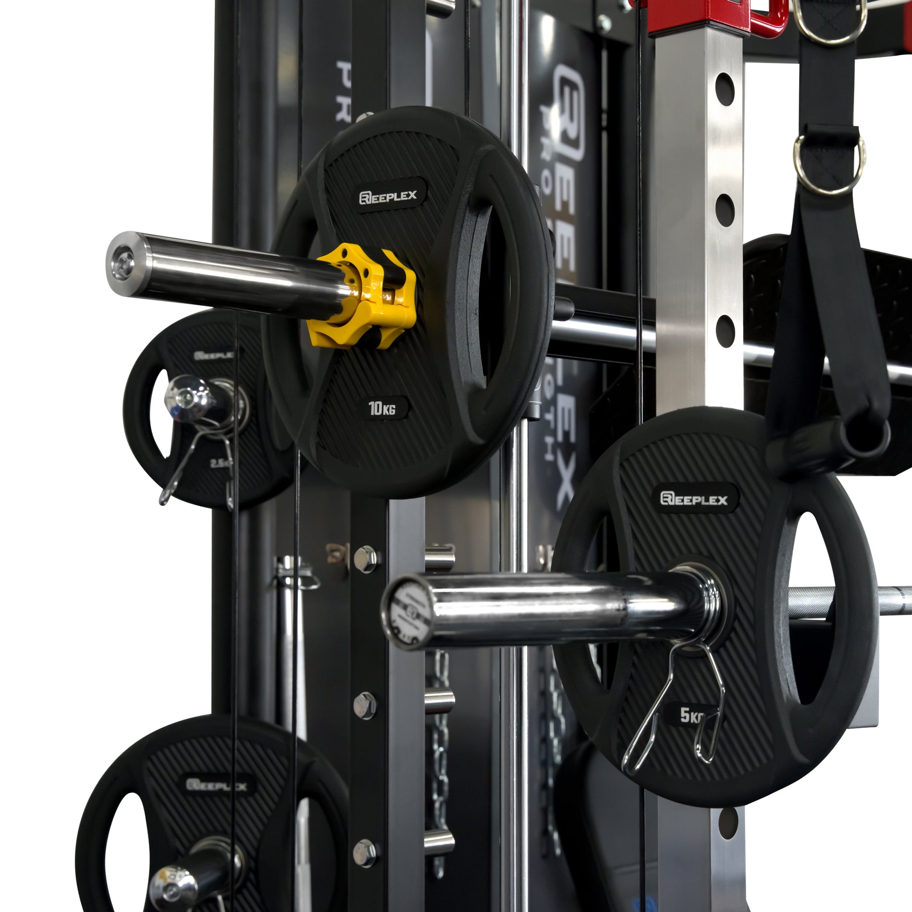 Reeplex CBT-PN + FID Bench + 100kg PVC Olympic Weights + Leg Press Attachment + 7ft Barbell