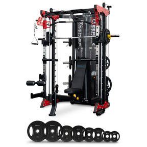 Reeplex CBT-PN Multi Station Gym + FID Bench + 100kg Olympic PVC Weight Plates